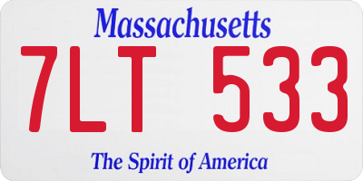 MA license plate 7LT533