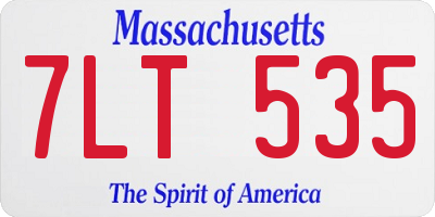 MA license plate 7LT535