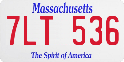 MA license plate 7LT536