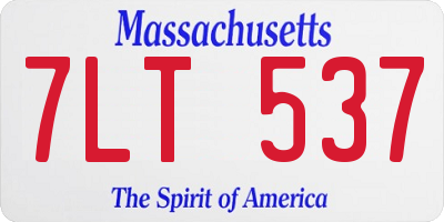 MA license plate 7LT537