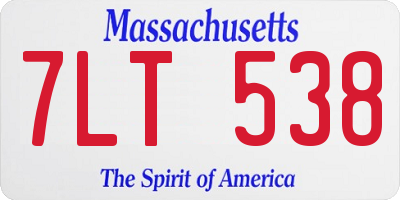 MA license plate 7LT538
