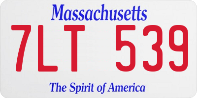 MA license plate 7LT539