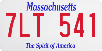 MA license plate 7LT541