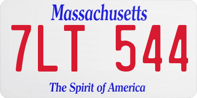 MA license plate 7LT544