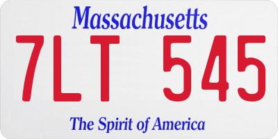 MA license plate 7LT545