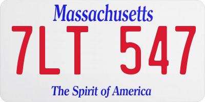 MA license plate 7LT547
