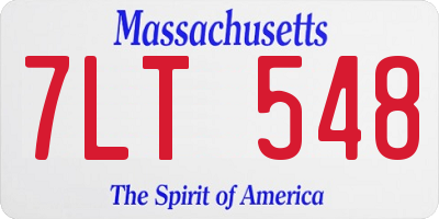 MA license plate 7LT548