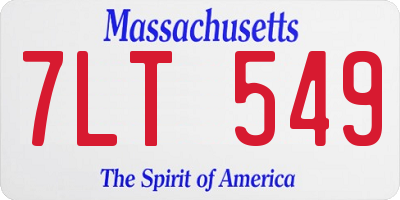 MA license plate 7LT549