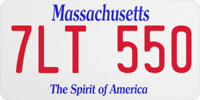 MA license plate 7LT550