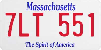 MA license plate 7LT551