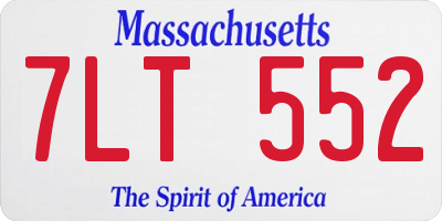 MA license plate 7LT552