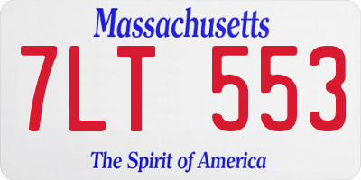 MA license plate 7LT553