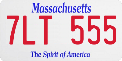 MA license plate 7LT555