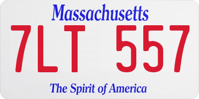 MA license plate 7LT557