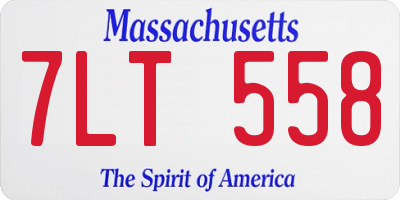 MA license plate 7LT558