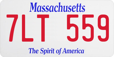 MA license plate 7LT559
