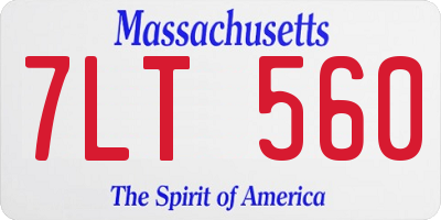 MA license plate 7LT560