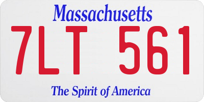 MA license plate 7LT561