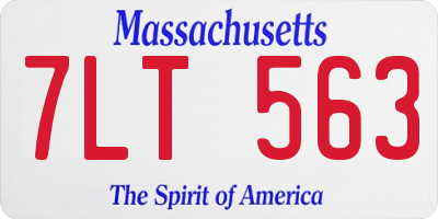 MA license plate 7LT563