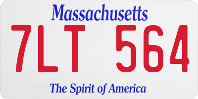 MA license plate 7LT564