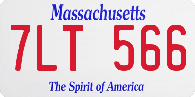 MA license plate 7LT566
