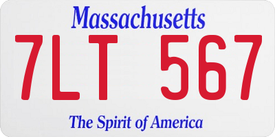 MA license plate 7LT567