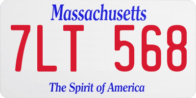 MA license plate 7LT568