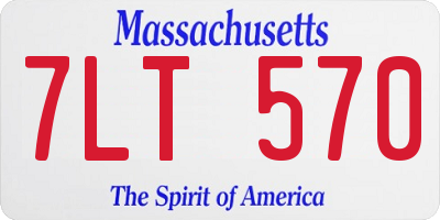 MA license plate 7LT570
