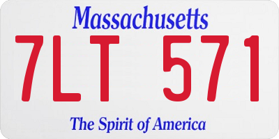 MA license plate 7LT571