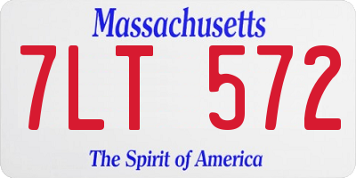 MA license plate 7LT572