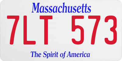 MA license plate 7LT573