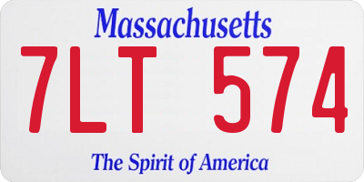 MA license plate 7LT574