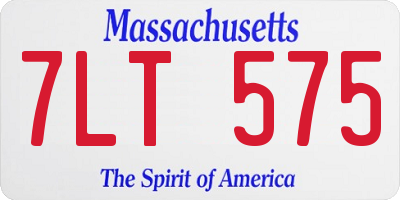 MA license plate 7LT575