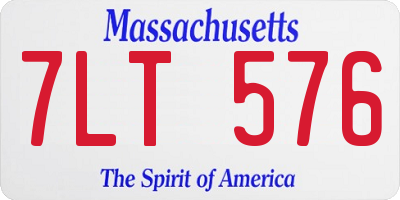 MA license plate 7LT576