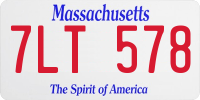 MA license plate 7LT578