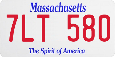 MA license plate 7LT580