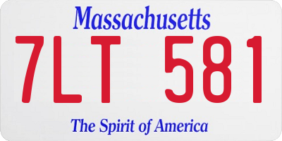 MA license plate 7LT581