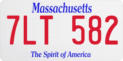 MA license plate 7LT582