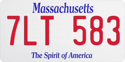 MA license plate 7LT583