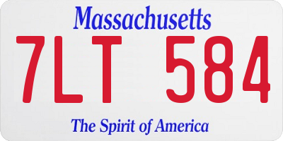 MA license plate 7LT584