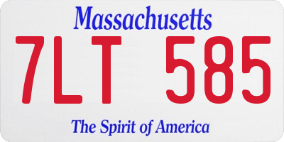 MA license plate 7LT585
