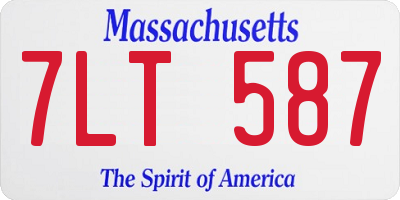 MA license plate 7LT587