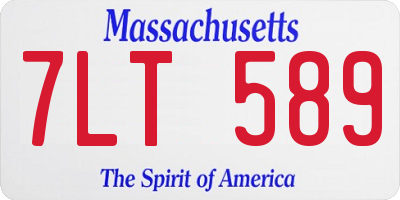 MA license plate 7LT589