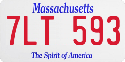 MA license plate 7LT593