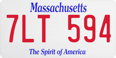 MA license plate 7LT594