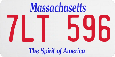MA license plate 7LT596