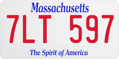 MA license plate 7LT597