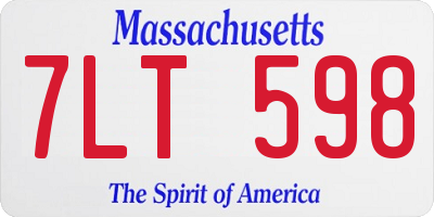 MA license plate 7LT598