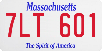 MA license plate 7LT601