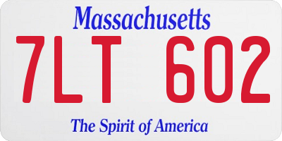 MA license plate 7LT602
